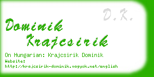 dominik krajcsirik business card